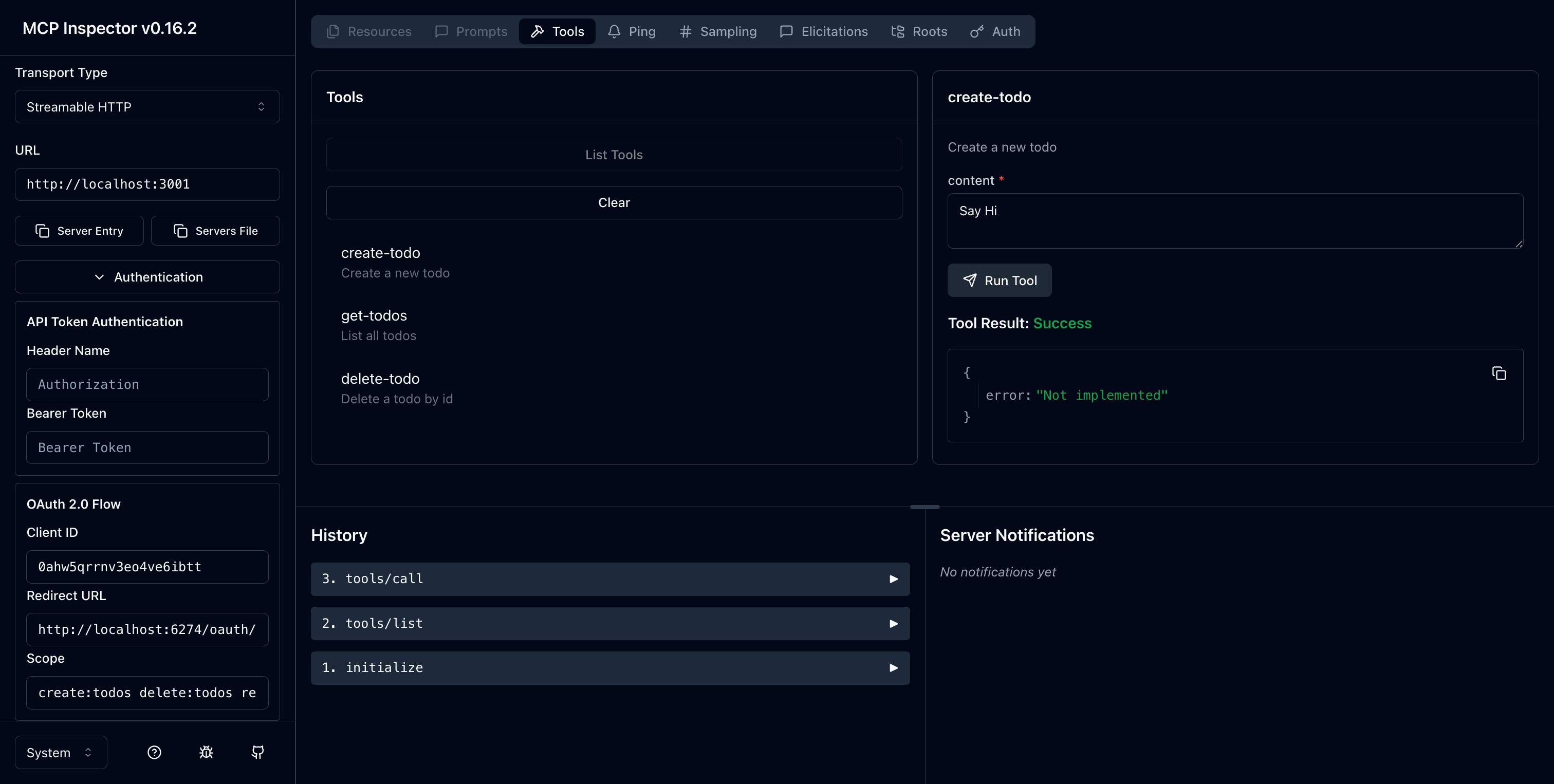 MCP inspector 首次运行